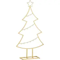 Mica Decorations Décoration Arbre de Noël - L40 x l12 x H79 cm - Fer - Or
