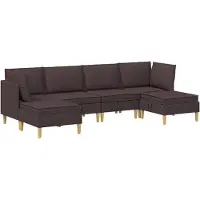 vidaXL Ensemble de canapés modulaires avec rangement, 6 pièces, tissu marron foncé