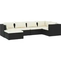 vidaXL Ensemble salon de jardin avec coussins en poly rotin Salon en poly rotin