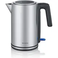 Severin WK 3449, 1,7 l, 2400 W, noir, argent, acier inoxydable, plastique, indicateur de niveau d'eau, sans fil