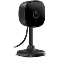 WOOX R4208, caméra de sécurité IP, d'intérieur, filaire, compatible avec Amazon Alexa et Google Assistant, modèle de table, noir