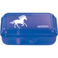 Step by step Boîte à goûter Step by Step avec fermeture à clic, lavable au lave-vaisselle, Lunch box, Bleu