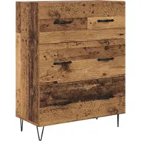 vidaXL Highboard vieux bois 69,5 x 34 x 180 cm Bois composite