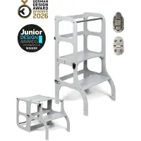 ETTE TETE Tour D'apprentissage - Table "Step'n'sit". Light Gray / Fermoirs Argents