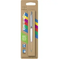 Parker Jotter Originals Stylo bille, blanc, recharge bleue pointe moyenne, sous blister