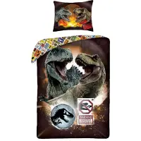 Halantex SP. z.o.o. Jurassic World "Warning! Dangerous" Sengetøj - 100 Pourcent Bomuld (140 x 200 cm, 70 x 90 cm)