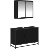 vidaXL Ensemble de meubles de salle de bain , 2 pièces, imitation chêne noir, 90 x 33 x 60 cm