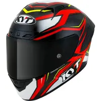 Kyt Casque moto NZ RACE CARBON STRIDE rouge/blanc ECE/ONU 22-06 M