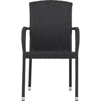 Ebuy24 Anita chaise de jardin polyrattan empilable noir.