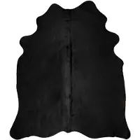 vidaXL Tapis en peau de vache véritable Noir 150 x 170 cm