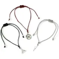 Ginza.se HARRY POTTER - 3 Bracelets Fantaisies Ajustables + Pendentifs RGB, (Alliage de zinc, Nylon)