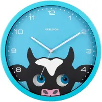Karlsson Wanduhr Kuh Ø 30.8 cm, Blau, Form: Rund (30.80 cm)
