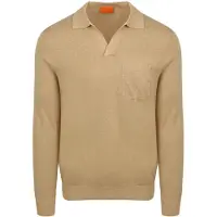 Suitable Polo Maille Manches Longues Riva Poche Sable