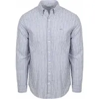 Mcgregor Chemise Coton-Lin Rayée Indigo