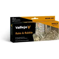 Vallejo Model Air set Ruins & Rubble 8x17ml effects (17 ml)