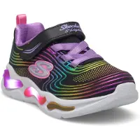 SKECHERS Baskets Fille Rayons Ondulés Noir