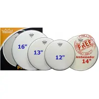 Remo Emperor Coated Complete Pack - 12 13 16" Heads w/22 P3 + Free 14 Ambassador