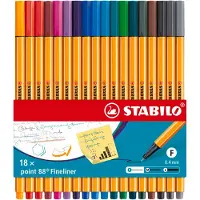 Stabilo Point 88 Lot de 18 feutresà pointes fines