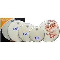 Remo Ambassador Coated Complete Pack - 10 12 14" Heads w/20 P3 + Free 14 Ambassador