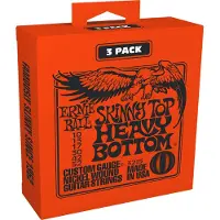 Ernie Ball 3215 Skinny Top Heavy Bottom 10-52 Pack de 3
