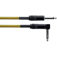 Cordial Cable Guitare Jack Droit /Coudé 3 M Tweed Jaune