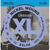 D'addario And Co EXL116-3D Nickel Wound Med Top/heavy BTM 11-52 Pack de 3