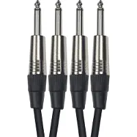 Yellow cable Cordon 2 Jack Mono 2 Jack Mono 6 M
