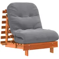 vidaXL Futon Canapé-lit avec matelas Marron 70x206x11 Pin massif