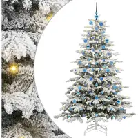 vidaXL Sapin de Noël Artificiel à Branches Articulées Blanc 210 cm