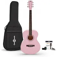 Gear4Music Guitare Acoustique dÉtude et Pack dAccessoires par Rose