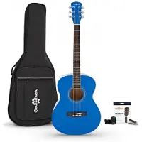 Gear4Music Guitare Acoustique dÉtude et Pack dAccessoires par Blue
