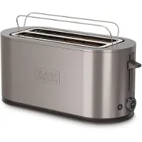 Black & Decker Grille-pain 2 fentes longues en acier inoxydable