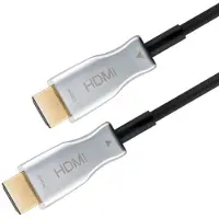 Goobay Câble optique hybride HDMI haute vitesse avec Ethernet AOC (20 m), Câble vidéo, Noir, Argent