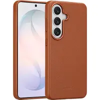 Accezz Coque arrière en cuir avec MagSafe Samsung Galaxy S26 - Sienna Brown