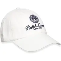 Ralph Lauren pour homme. 710A13274004 Casquette en sergé avec écusson brodé blanc (OSFA), Casuel, Coton