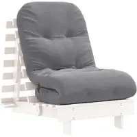 vidaXL Futon Canapé-lit avec matelas Blanc 60x206x11 Pin massif