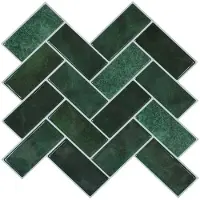 vidaXL Carreau En Chevron 50 Pcs Vert Foncé 30 X 30 Cm