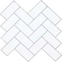 vidaXL Carreau En Chevron 10 Pcs Blanc Gris 30 X 30 Cm