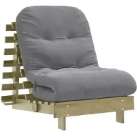 vidaXL Futon Canapé-lit avec matelas 70x206x11 Bois de pin imprégné