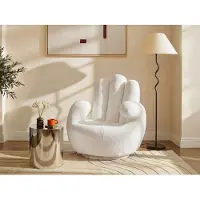 Vente-Unique.nl Fauteuil Main Pivotant Catchy En Fausse Fourrure - Blanc