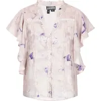 Dreimaster Chemisier 'Vintage' lilas / mauve / violet foncé / blanc