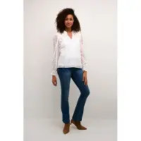 Cream Chemisier 'Danika' blanc