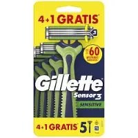 Gillette Lames de rasoir jetables SENSOR3 SENSITIVE 5 unités