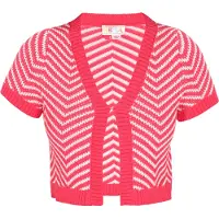 IZIA Cardigan fuchsia / blanc