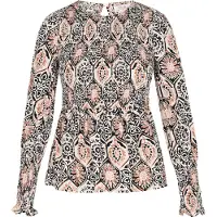 Usha Chemisier rose / noir / blanc