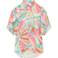 FELIPA Chemisier 'Fashion Look' turquoise / jaune pastel / orange / rose