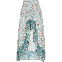 Usha Jupe beige / camel / aqua / bleu pastel