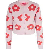 Swirly Cardigan rose / rouge sang