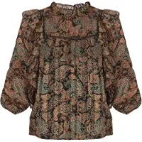 Usha Chemisier 'Fashion Look' beige / aqua / marron / noir