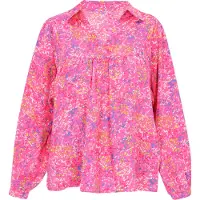 Usha Chemisier bleu violet / rose